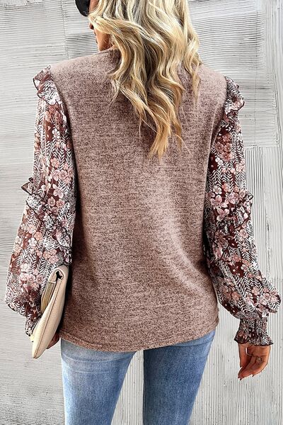 Floral Frill Holiday Blouse