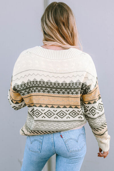 The Weston Tribal V-Neck Sweater