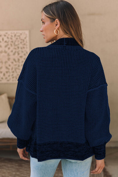 Waffle Knit Cardigan [6 Colors]