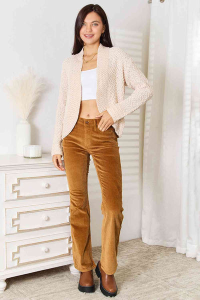 Open Front Popcorn Cardi [S-2XL]