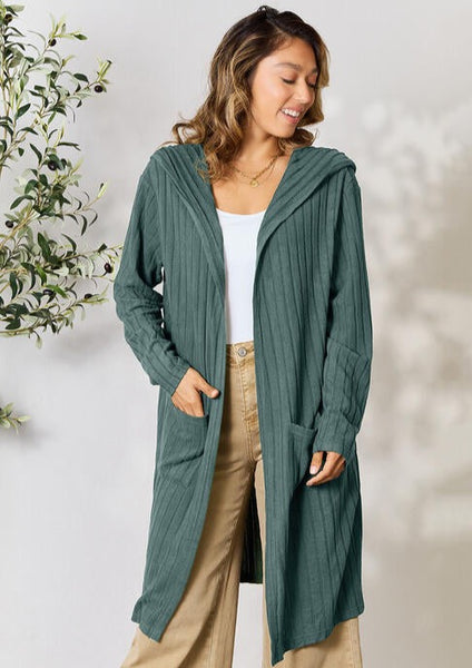 Ribbed Cardigan With Pockets [5 Colors]