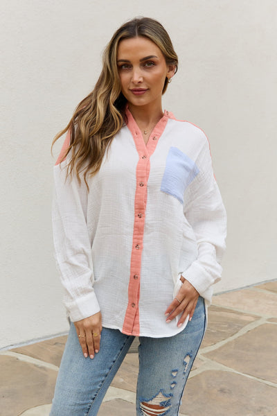 Yacht Club Crinkle Cotton Button Down