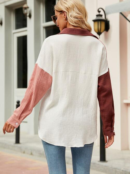 Color Block Button Up Shirt [4 Colors]