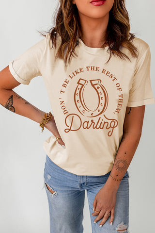 Darling Cuffed Sleeve Graphic Tee