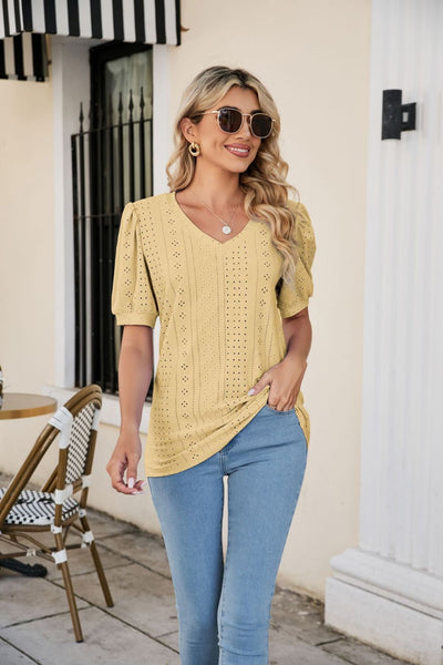 8 Colors | S-2XL Puff Sleeve Top