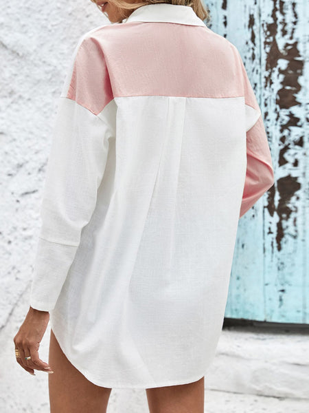 Color Block Button Down [3 Colors]