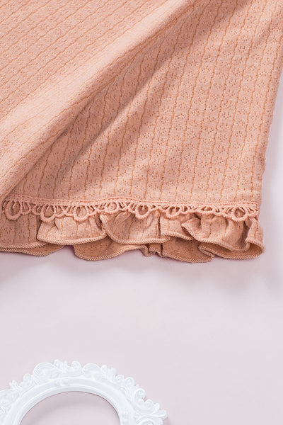 Sunset Vibes Textured V-Neck Top