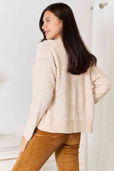Open Front Popcorn Cardi [S-2XL]