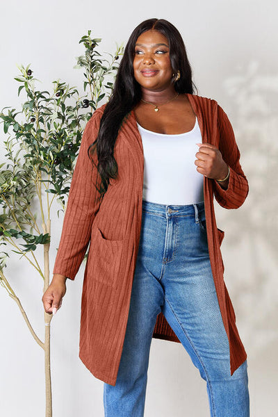 Ribbed Cardigan With Pockets [5 Colors]