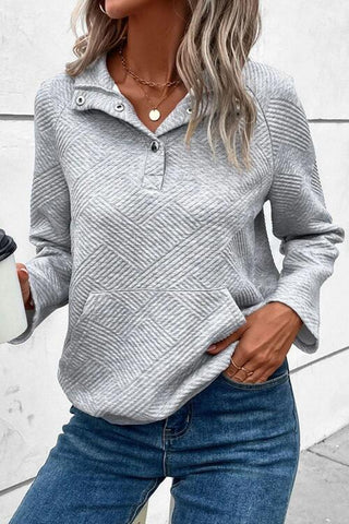 Geo Texture Heather Gray Pullover