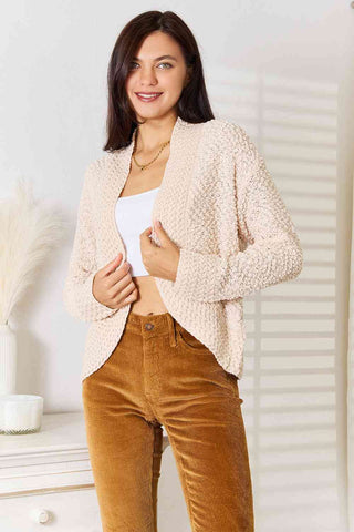 Open Front Popcorn Cardi [S-2XL]