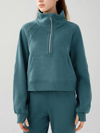 Half Zip Pullover With Pockets