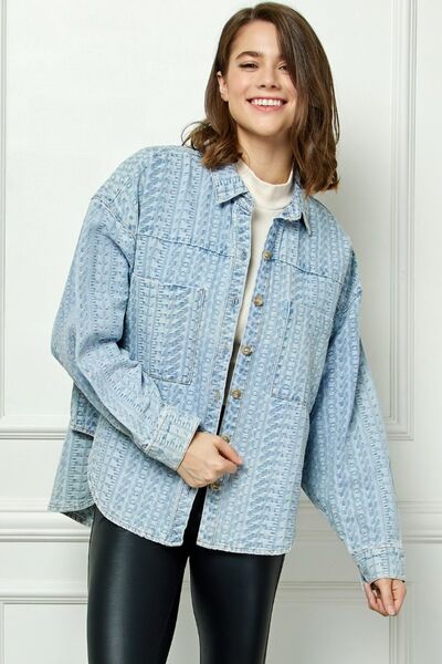 Veveret by Flying Monkey Printed Denim Shirt