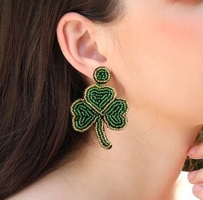 4 Leaf Clover Beaded Earrings