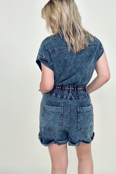 Button Down Woven Romper
