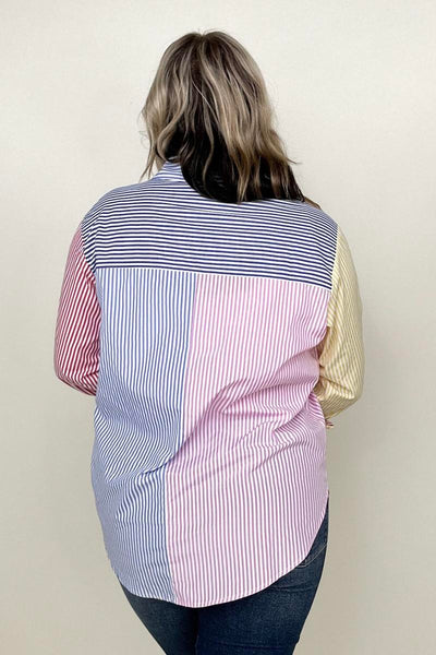 You Proof Striped Button Down Top [2 Colors]