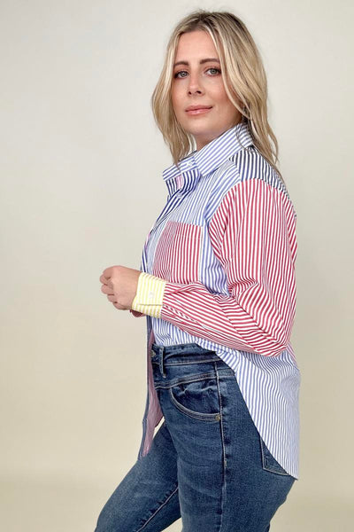 You Proof Striped Button Down Top [2 Colors]