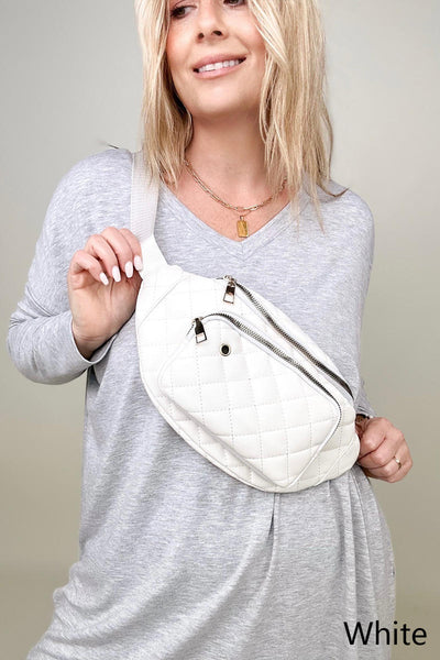 The Amber Bag: Rhombus Pattern Belt Bag 2 Colors