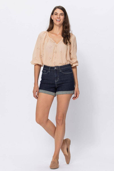 Judy Blue Stone Wash Cuffed Shorts