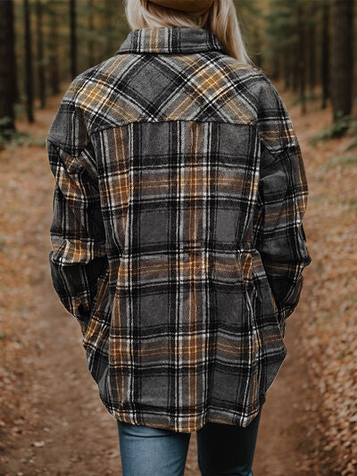 Plaid Snap Down Shacket