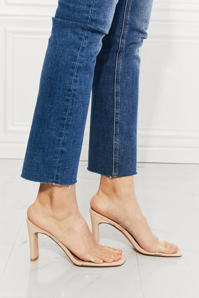 Square Toe Clear Heels