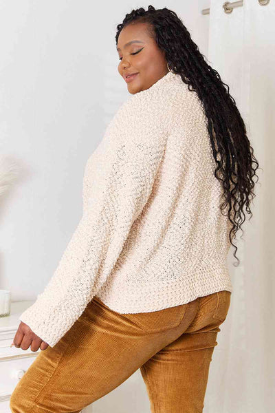 Open Front Popcorn Cardi [S-2XL]