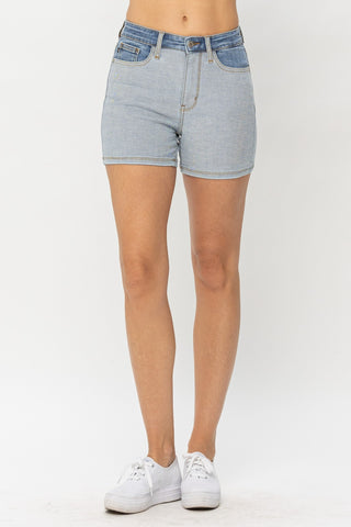 Online Exclusive | Judy Blue Color Block Denim Shorts