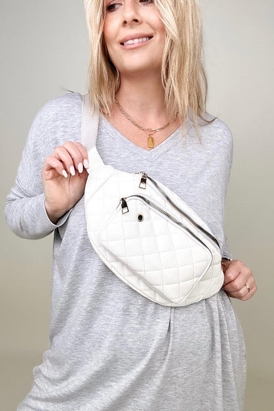 The Amber Bag: Rhombus Pattern Belt Bag 2 Colors