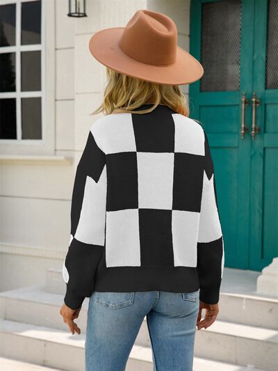 Crewneck Checkered Sweater [3 Colors]
