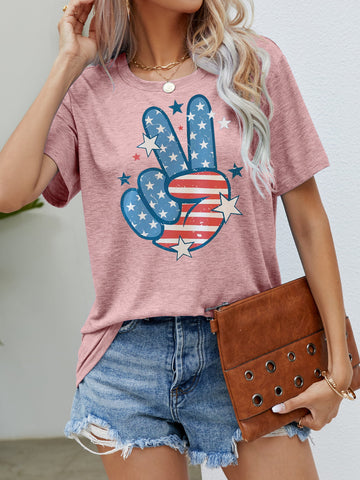 Patriotic Peace Sign Graphic Tee