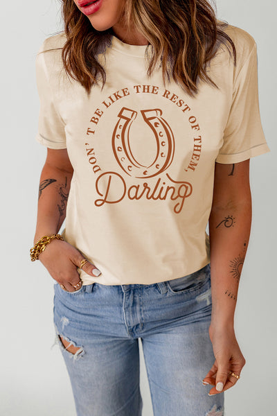 Darling Cuffed Sleeve Graphic Tee