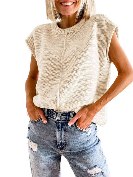 Cap Sleeve Sweater Vest [4 Colors]
