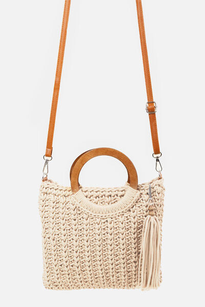 Crochet Knit Convertible Tote Bag [2 Colors]