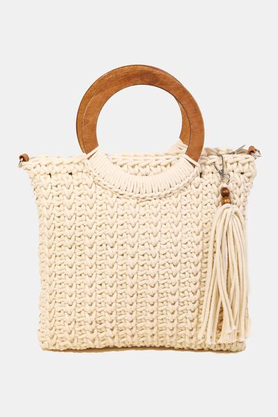 Crochet Knit Convertible Tote Bag [2 Colors]