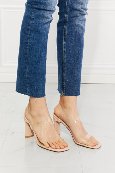 Square Toe Clear Heels