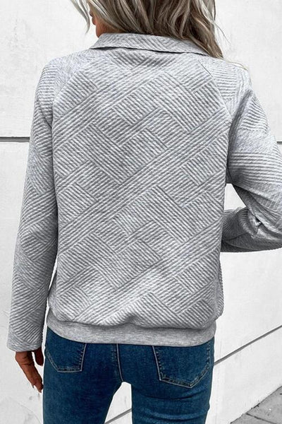 Geo Texture Heather Gray Pullover
