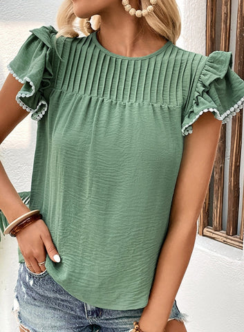 Friday Feelin' Flutter Sleeve Blouse