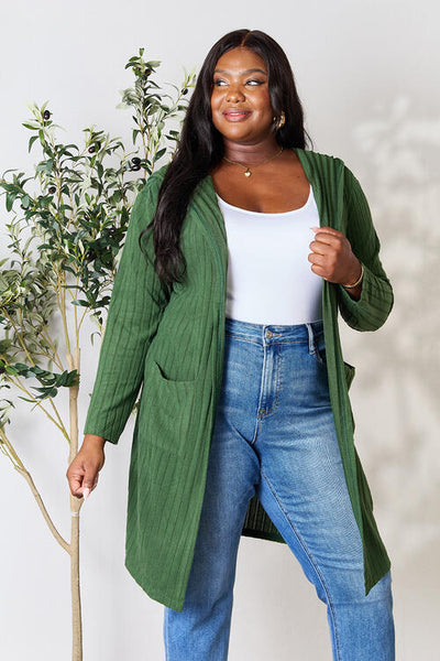 Ribbed Cardigan With Pockets [5 Colors]