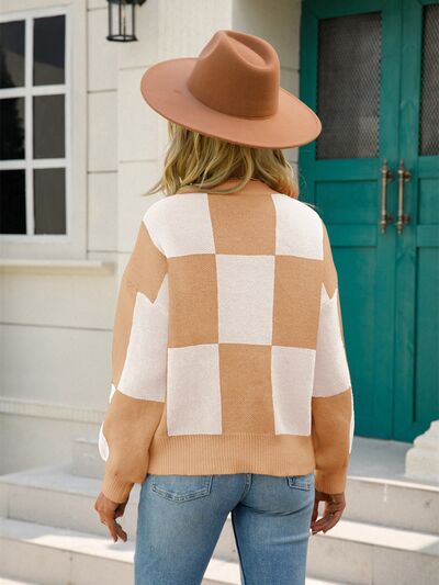 Crewneck Checkered Sweater [3 Colors]