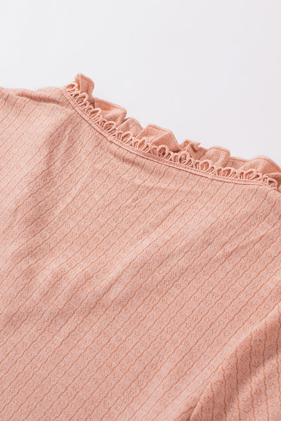 Sunset Vibes Textured V-Neck Top