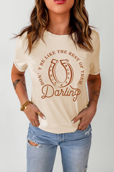 Darling Cuffed Sleeve Graphic Tee