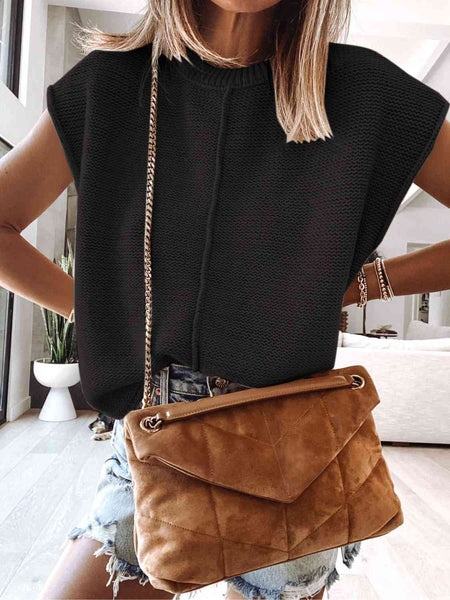 Cap Sleeve Sweater Vest [4 Colors]