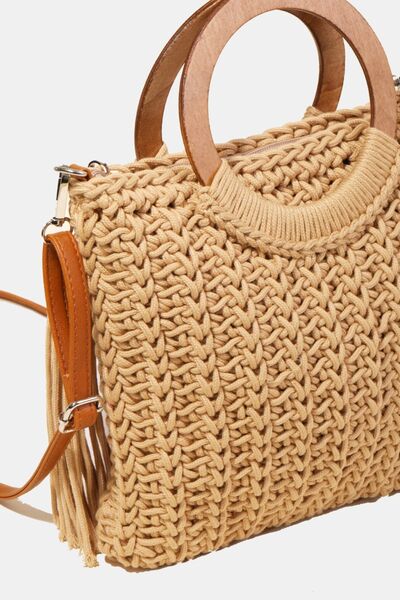 Crochet Knit Convertible Tote Bag [2 Colors]