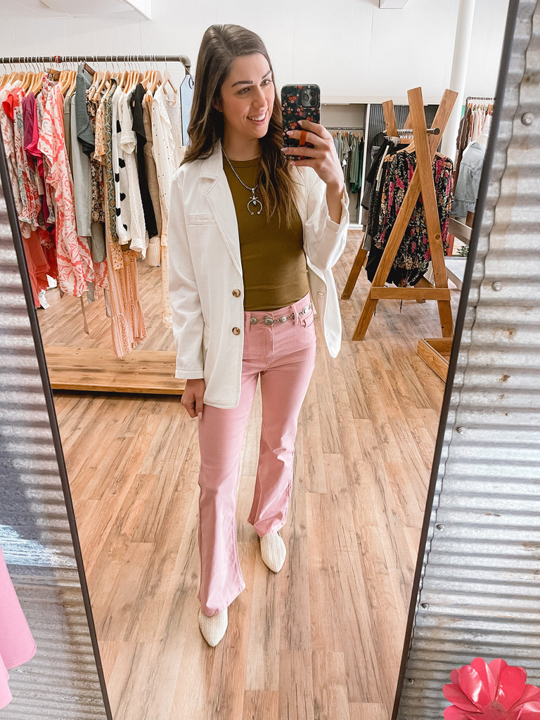 Peachy Keen Flare Jeans