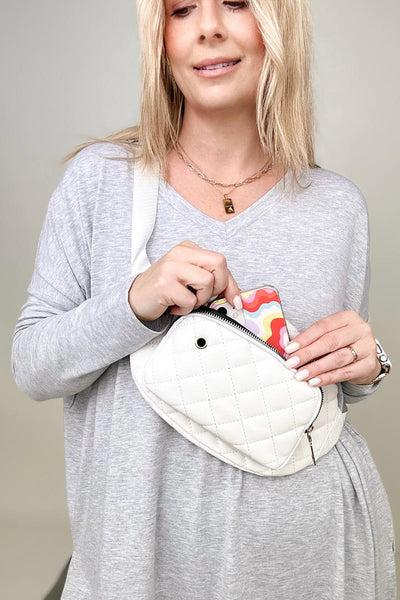 The Amber Bag: Rhombus Pattern Belt Bag 2 Colors
